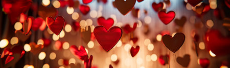 hearts background for Valentine's Day, adding a dynamic element to the festive background.の素材