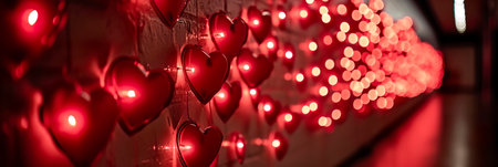 hearts background for Valentine's Day, adding a dynamic element to the festive background.の素材