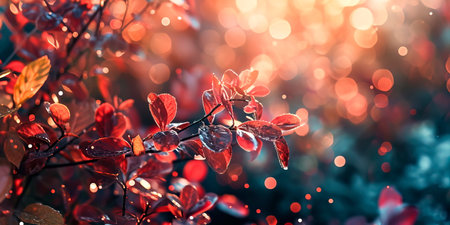 abstract background inspired by the seasons, incorporating bokeh lights to represent changing atmospheres. Generative AIの素材