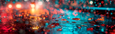 rain shower with bokeh effect using abstract elements to convey rain background. Generative AIの素材