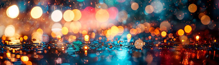 rain shower with bokeh effect using abstract elements to convey rain background. Generative AIの素材
