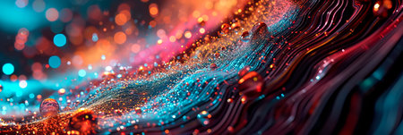 dynamic abstract background with swirling patterns and vibrant bokeh lights, adding a sense of movement. Generative AIの素材