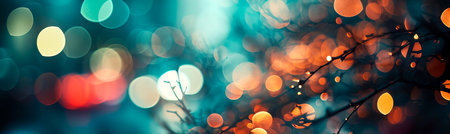 abstract background with a blend of warm and cool tones, incorporating bokeh effects to enhance the overall mood. Generative AIの素材