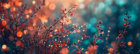 abstract background inspired by the seasons, incorporating bokeh lights to represent changing atmospheres. Generative AIの素材