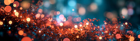 seamless pattern with bokeh lights forming a mesmerizing and repeating background, concept. Holiday festival background: sparkling circle illuminated with festive display. Generative AIの素材