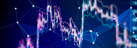 Stock market or forex trading graph, Businessman hand working on analyzing investment charts.