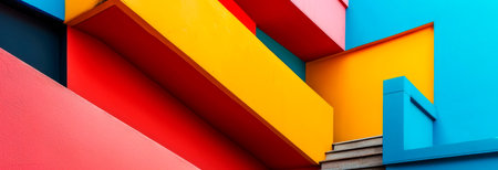 abstract geometric shapes and bright colors,の素材