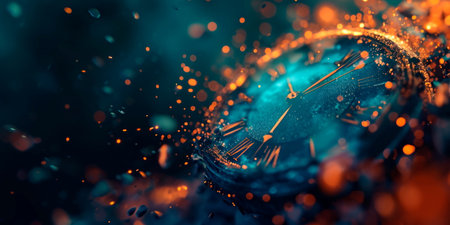 The beauty of time with a minimalist representation of the concept of time using abstract elements.の素材