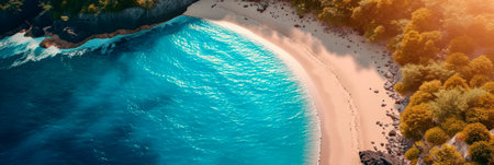 Beautiful beaches and coastline from a bird's eye view.の素材