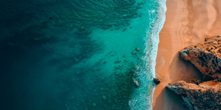 Beautiful beaches and coastline from a bird's eye view.の素材
