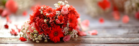 beautiful heart shape flower arrangement reminiscent of the essence of love and Valentine's Dayの素材