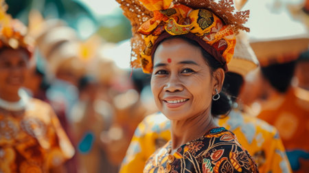 vibrant atmosphere of traditional indonesian batik festival. Generative AIの素材