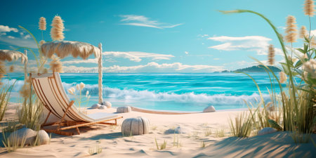 eco friendly background with clean and calm beach, marine life conservation efforts .Generative AIの素材