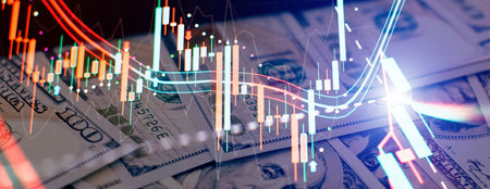 Abstract finance background. Graph on technology abstract