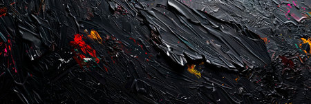 abstract texture of black painting, emphasizing the raw emotions conveyed through brushstrokes and palette knife marks. Generative AIの素材