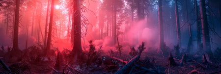 destruction of pristine forests to make way for industrial development, emphasizing the irreversible loss of biodiversity. Generative AIの素材