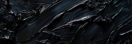 complex texture of black painting, showcasing bold strokes and palette knife marks that create depth and dimension. Generative AIの素材