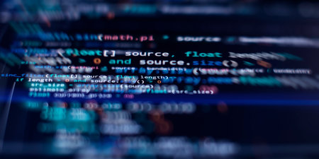 Digital technology industry concept development of programming and coding