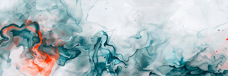 watercolor with marble-inspired patterns and fluid ink detailsの素材