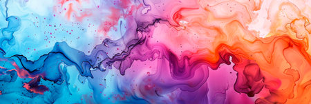 watercolor with marble-inspired patterns and fluid ink detailsの素材