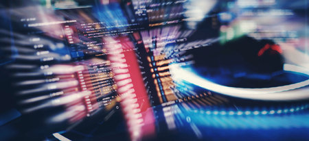 Monitor closeup of function source code. Abstract IT technology background.