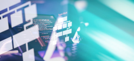 Server logs analysis. Closeup developing programming and coding technologies. Developer working on...