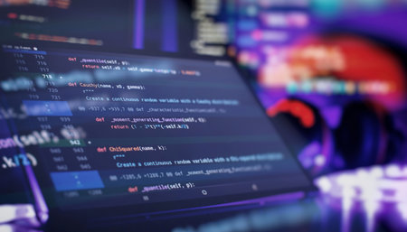 Software Programming Work Time. Program development concept. IT technology background.