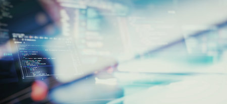 Digital technology industry concept development of programming and codingの写真素材