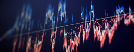 Candle stick graph chart of stock market investment trading.の写真素材