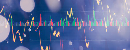 Candle stick graph chart of stock market investment trading.の写真素材