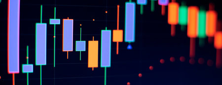 Business or Trading crypto currency technical price with indicator on chart screen trendの写真素材