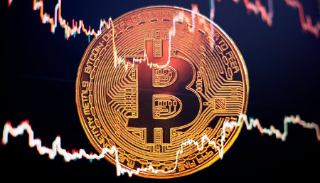 Bitcoin Stock Growth. Chart shows a strong increaseの写真素材