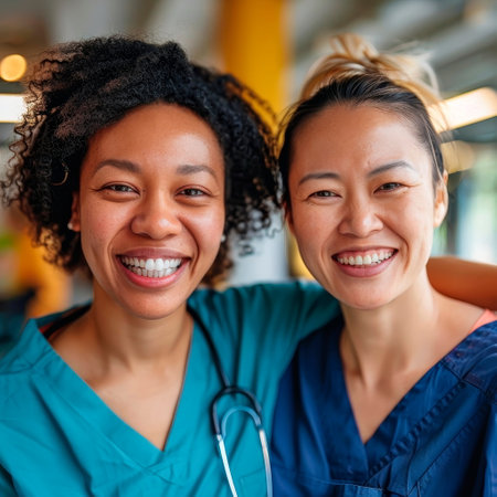 Cultural diversity in care. care work and caring across cultures, emphasizing the universal language of compassion. Generative AIの素材