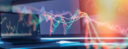 Economy trends background for business idea and all art work design. Abstract financeの写真素材