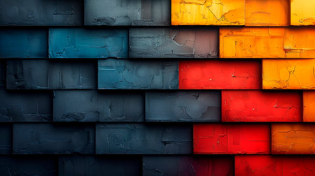 Geometric patterns with bold colors and sharp lines, offering a modern and stylish aesthetic. Generative AIの素材