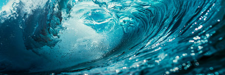 Abstract Ocean Wave Patterns capture the beauty and power of ocean waves. Generative AIの素材