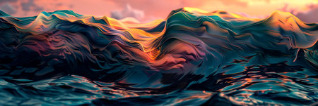 Abstract Ocean Wave Patterns capture the beauty and power of ocean waves. Generative AIの素材