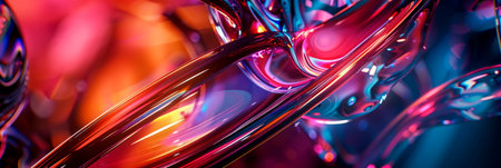 abstract background of metallic flowers on a black background. Generative AIの素材