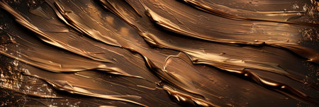 Metallic bronze brushstrokes on a black canvas. Generative AIの素材