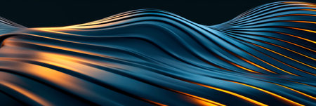 Exquisite blue, gold and metallic stripes, Generative AIの素材