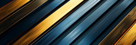 Exquisite blue, gold and metallic stripes, Generative AIの素材