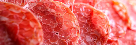 Sliced deli meats with perfect marbling, from salami to prosciutto, Generative AIの素材