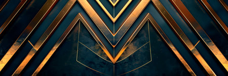 dark blue background with bright golden geometric shapes, Generative AIの素材