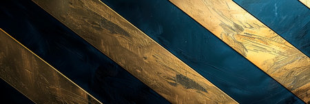 Exquisite blue, gold and metallic stripes, Generative AIの素材