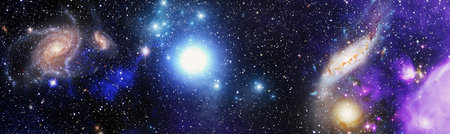 Space background. Collage on space, science.の写真素材