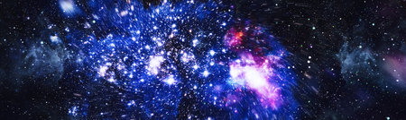 abstract background with night sky and stars. Panorama view universe space shot of milky way galaxy with stars on a night sky background.の写真素材