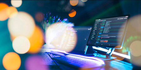 Digital technology industry concept development of programming and codingの写真素材