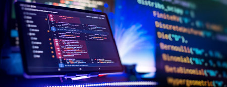 Coding background business data analytics programming onlineの写真素材