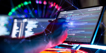 Digital technology industry concept development of programming and codingの写真素材