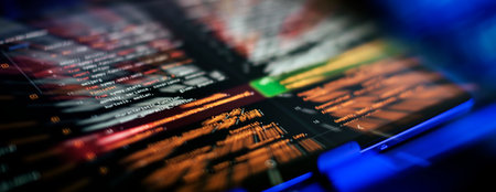 Develop internet project. Code and programming on screen laptop. databaseの写真素材